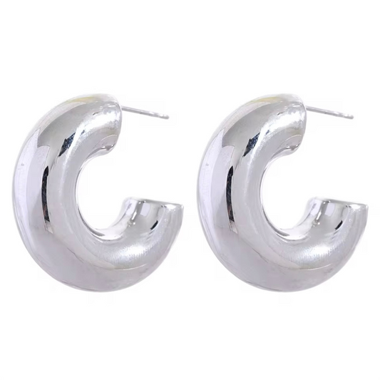 Eli Chunky Hoops Silver